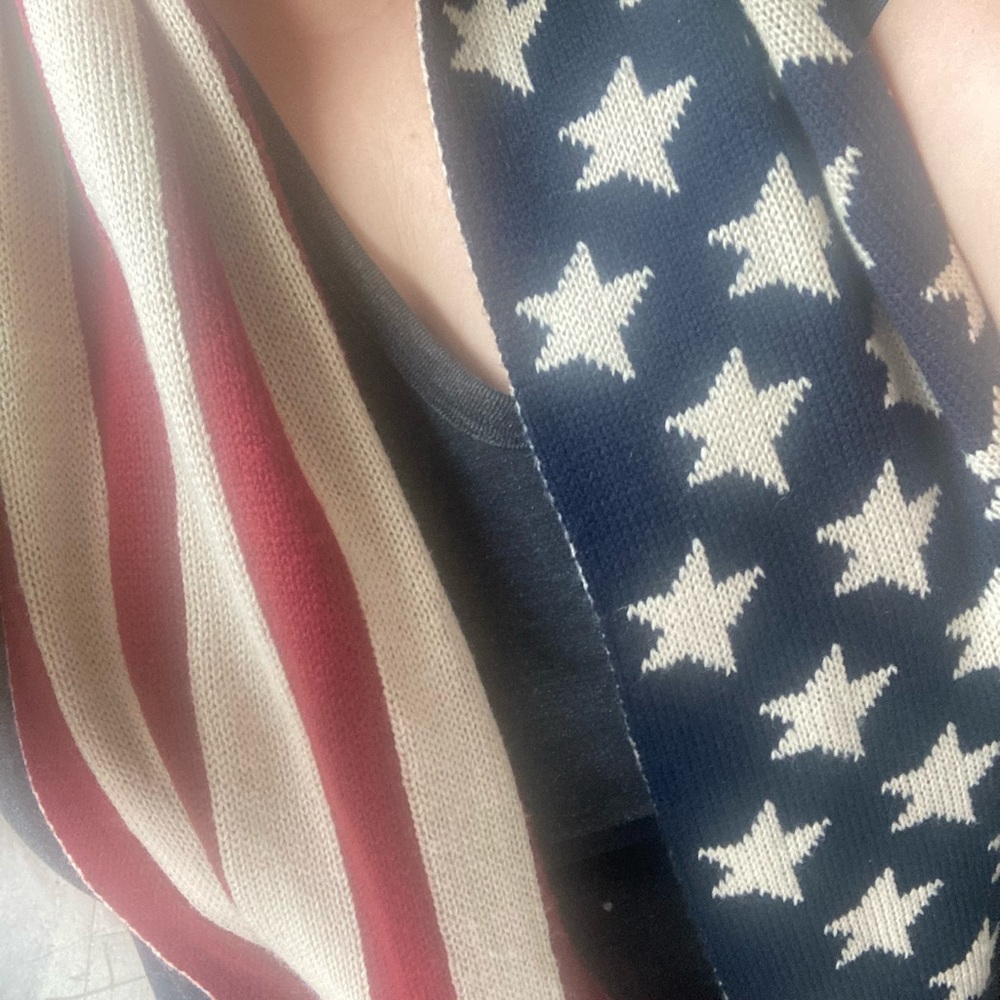 🇺🇸 AMERICAN FLAG HEAVY KNIT INFINITY SCARF 🇺🇸